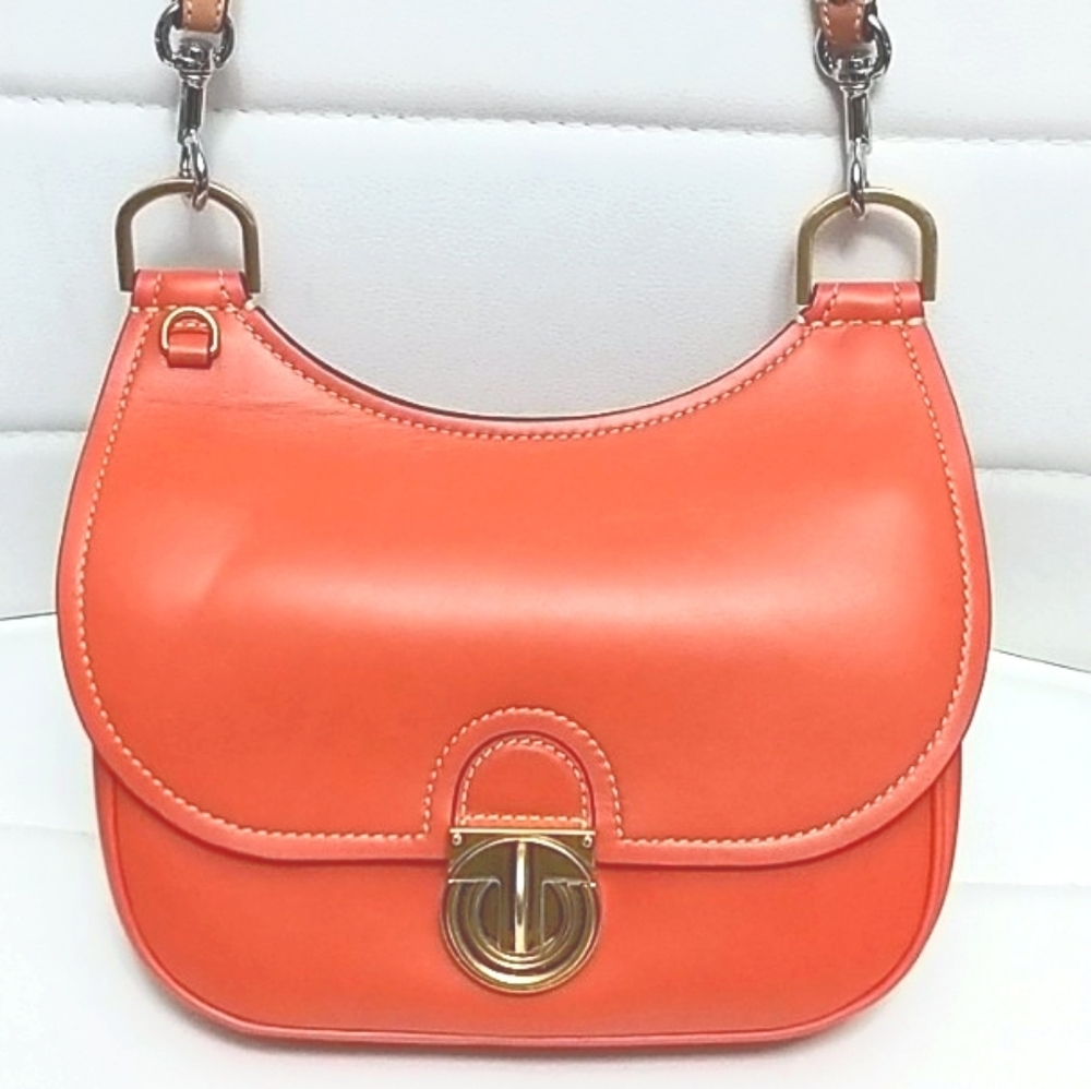Tory Burch Small James Leather Saddle Crossbody Bag - Picture 3 of 13